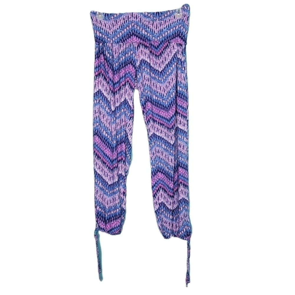 Live Love Dream Chevron Pattern Style Fold Over Waist Pants Women's Size Small